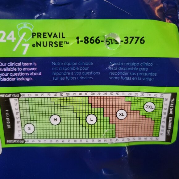 Prevail Per-Fit Daily Underwear Extra Large 20 Count 58"-68" Waist - Picture 2 of 5